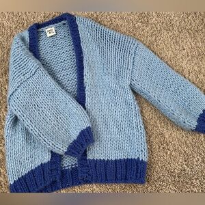 Princess Polly Light Blue Cardigan with Navy Trim